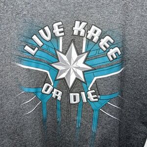 Live Kree or Die Captain Marvel Men's T-Shirt Size‎ L Gray Disney Small